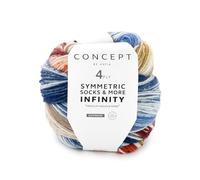 Katia Concept Symmetric Socks & More Infinity 4ply, Sockenwolle mit Farbverlauf, Strumpfwolle 4-fach, Sockengarn 4-fädig, 75% Wolle (Merino mulesingfrei), 25% Polyamid (92)