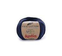 Katia Fair Cotton Fb. 05 - Marine, Baumwollgarn, organische Baumwolle, Biobaumwolle zum Stricken und Häkeln