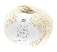 Katia Rico Design 50g Luxury Organic Cotton Silk dk - Farbe 01 - Creme - Bestehend zu 100% aus hochwertigen, edlen Naturfasern.