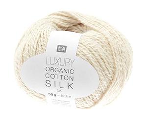 Katia Rico Design 50g Luxury Organic Cotton Silk dk - Farbe 01 - Creme - Bestehend zu 100% aus hochwertigen, edlen Naturfasern.