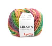 Katia Wolle Miskita 100g, dicke Häkelwolle mit Farbverlauf regenbogenfarben, Strickgarn Nadelstärke 9 bis 10 mm, 63% Polyacryl - 27% Wolle - 10% Polyamid (101 - regenbogen)
