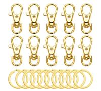 Katnetoly 10er-Set Drehverschluss-Karabinerhaken-Set mit Schlüsselring-Clip, Lanyard-Karabinerhaken-Set, Schlüsselanhänger, Karabinerverschluss, Schlüsselketten-Set für Handwerksarbeiten.