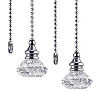 Katnetoly 2 StüCk Kristall Ziehen Ketten Decken Ventilator Kette VerläNgerung Ventilator Ziehen Ketten AnhäNger 50Cm Decken Ventilator Ketten VerläNgerung Ornament