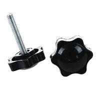 Katnetoly 2 Stück M6 x 30Mm Außengewinde 32Mm Klemmknopf Schwarz