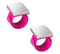 Katnetoly 2 Stück Magnetisches Nadelkissen-Handgelenk, Magnetisches Nähnadelkissen, Magnetisches Nadelhalter-Armband zum Nähen, Rosa