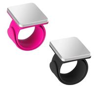 Katnetoly 2 Stück Magnetisches Nadelkissen-Handgelenk, Magnetisches Nähnadelkissen, Magnetisches Nadelhalter-Armband zum Nähen, Schwarz + Rosa