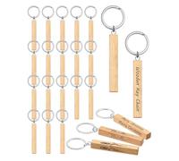 Katnetoly 24 Stück Blanke Schlüsselanhänger Aus, Rechteckig, DIY, Blanke Schlüsselanhänger Aus, Rechteckig, DIY, Geschenke Aus Holzhandwerk
