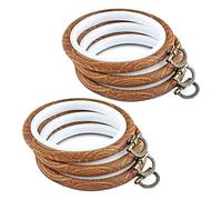 Katnetoly 6 Stück Stickrahmen 3,93 Runder Stickrahmen mit Metallring Imitierter -Stickkreis-Stickrahmen