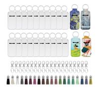 Katnetoly 60 Stück Sublimations-Lippenbalsamhalter-Rohlinge, Schlüsselanhänger Aus Neopren mit Lippenbalsamhalter, DIY-Sublimations-Rohlinge