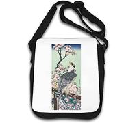 Katsushika Hokusai Cherry Blossoms and Adler Umhängetasche weiß