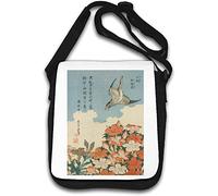 Katsushika Hokusai Kuckuck Azaleen Malerei Umhängetasche weiß