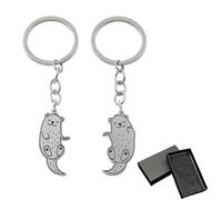 Katyjun 1 Paar Otter Schlüsselanhänger Süßer Tier, Anhänger Paare aus Metall
