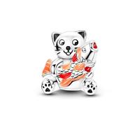 Katze hält Koi Fisch Charme, kompatibel mit Pandora Armband Halskette