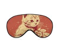 Katze liegend auf der Box Schlafmaske, lichtblockierende Augenmaske, bequem und weich, Augenabdeckung mit Gummiband, geeignet für Männer und Frauen, geeignet für Reisen/Schlafen