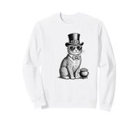Katze mit irischem Zylinder und Goldkapsel St. Patrick's Day Sweatshirt