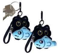 Katze Plüsch Schlüsselanhänger Cartoon Charm Ornament Anhänger Mit Fisch