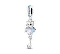 Katze und Ballon Charme, 925 Sterling Silber Charm Armband Zubehör, kompatibel mit Pandora Armband Halskette
