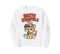 Katze und Maus Freunde - Cartoon Illustration Sweatshirt