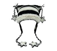 Katzen-Beanie Beanies Y2k-Beanie Strickmütze Grunge Goth Y2k-Accessoires Häkelmützen für Frauen, M