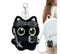 Katzen Plüsch Schlüsselanhänger - 12cm | Niedlicher Plüschanhänger Für Rucksack, Handtasche, Geldbörse | Weicher Mini-Spielzeug Charm Für Frauen, Teenager, Mädchen | Geburtstags- Oder Feiertagsgeschen