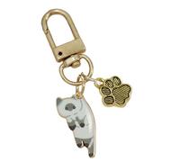 Katzen-Schlüsselanhänger - Emaille-Katzen-Schlüsselanhänger, witziger Cartoon-Kätzchen-Charm, Karabinerhaken, lustiger ästhetischer Schlüsselanhänger, Trigger-Clip, Schlüsselanhänger mit
