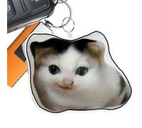 Katzen-Schlüsselanhänger - niedlicher Kätzchen-Schlüsselanhänger | Miauender elektronischer Anhänger mit leuchtenden LED-Augen, Miniatur-Tierschmuck, Rucksack-Schlüsselanhänger für Jungen, Teenager