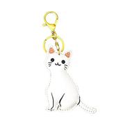 Katzen Taschenanhänger PU Leder Stofftier Schlüsselring