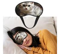 Katzenaugenmaske Schlafmaske aus weichem Satin mit elastischem Band für Reisen, Nickerchen, blickdicht, für Damen und Herren