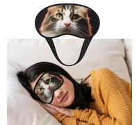 Katzenaugenmaske Schlafmaske aus weichem Satin zum Schlafen mit elastischem Gurt für Reisen Nickerchen Blickdicht für Frauen und Männer