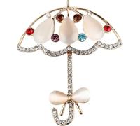 Katzenaugenstein Regenschirm Brosche und Strass für Damen