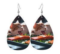 Katzenfressende Fisch-Leder-Ohrringe, europäischer und amerikanischer Stil, Ohrringe für junge Frauen, Geburtstagsgeschenke/Valentinstagsgeschenke