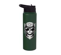 Katzenmama Katze mit Sonnenbrille Trucker Cap Retro Katzen Stainless Steel Insulated Water Bottle