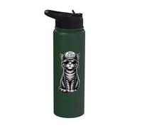 Katzenmama Katze Mit Sonnenbrille Trucker Cap Retro Katzen Stainless Steel Insulated Water Bottle