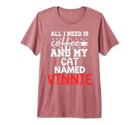 Katzenname Vinnie Geschenke All I Need is Coffee Cat Named Vinnie Premium T-Shirt