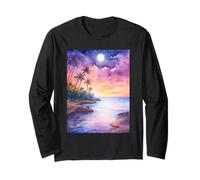 Kauai Hawaii Pastell Tropical Nature Sunset Langarmshirt
