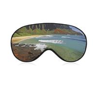 Kauai Hawaii Seashore Schlafmaske für Damen und Herren, Seitenschläfer-Augenabdeckung mit verstellbarem Riemen, weiche, atmungsaktive Verdunkelungsmaske, rutschfest, tiefer Schlaf, Reiseutensilien