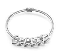 kaululu Damen Personalisierte Armbänder mit 6 Familie BFF Namen Frauen Herz Anhänger Personalisierte Gravur Namen Schmuck Armband für Mutter Tochter Geburtstags Geschenk（Silver）