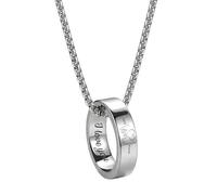 kaululu Partner Kette mit Gravur Personalisierte Kette Verlobungsring Freundschaftsringe Paar Partnerringe Bff Ketten Partner Couple Geschenke Jahrestag Geschenk für Sie und Ihn (Silber)