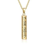 kaululu Personalisierte Kette mit Namen für Herren Damen Halsketten mit Gravur Edelstahl Bar Anhänger Namenskette für Paar Männer Frauen Geschenk für Valentinstag/Geburtstag/Königstag Gold