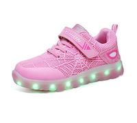 Kauson Unisex Kinder LED Schuhe 7 Farbe USB Aufladen LED Leuchtend Outdoor Sportschuhe Low Top Atmungsaktives Ultraleicht Wasserdicht Laufschuhe Gymnastik Turnschuhe Blinken Sneaker Für Jungen Mädchen