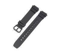 Kautschukarmband kompatibel mit Casio AQ-S810W S800W W-735H SGW-300 AE-1200 W-216H W-800H Convex Herren Schwarz Sport Silikon Uhrenarmband 18mm(KOP black buckle)