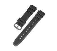 Kautschukarmband kompatibel mit Casio AQ-S810W S800W W-735H SGW-300 AE-1200 W-216H W-800H Convex Herren Schwarz Sport Silikon Uhrenarmband 18mm(KOE black buckle)