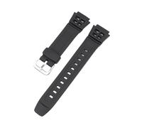 Kautschukarmband kompatibel mit Casio AQ-S810W S800W W-735H SGW-300 AE-1200 W-216H W-800H Convex Herren Schwarz Sport Silikon Uhrenarmband 18mm(KOU silver buckle)