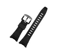Kautschukarmband passend for CASIO PRG-110Y / C/PRW-1300Y schwarzes Resin-Uhrenarmband PROTREK-Silikonarmband(Black Black Buckle)