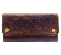 Kavatza Ethnic Deluxe TP12CR Leder braun mit Prägung Tabaktasche Drehertasche Tabakbeutel