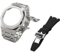 KAVJU Gen 5 Metall-Uhrengehäuse, Lünette und Fluorkautschuk-Uhrenarmband, Kombinationsset, für GA2100, GA2110, GAB2100, GM2100, Mod Kit für Watch Full, GA-2100/2110, Achat