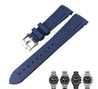 KAVJU Gummi Silikon Armband 20mm 22mm für Tudor Black Bay 1958 GMT 41mm Pelagos Blau Orange Schwarz Sport Armband Geschenk Werkzeuge(Blue pin,22mm)