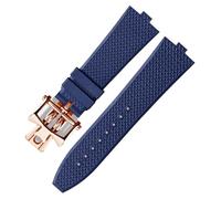 KAVJU Senior FKM Fluorkautschuk-Uhrenarmband für Vacheron Constantin 4500 V, 5500 V, 7900, VC, konvexe Öffnung, 7 mm, 7 mm, Azetat, Kein Edelstein