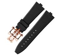 KAVJU Senior FKM Fluorkautschuk-Uhrenarmband für Vacheron Constantin 4500 V, 5500 V, 7900, VC, konvexe Öffnung, 7 mm, 7 mm, Azetat, Kein Edelstein
