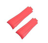 KAVJU Uhrenarmband aus Gummi, 20 mm, schwarz, verstellbare Faltschnalle, Uhrenarmband für Rolex-Armband für Submariner GMT Oysterflex Daytona Armband, rot, Blk Buckle